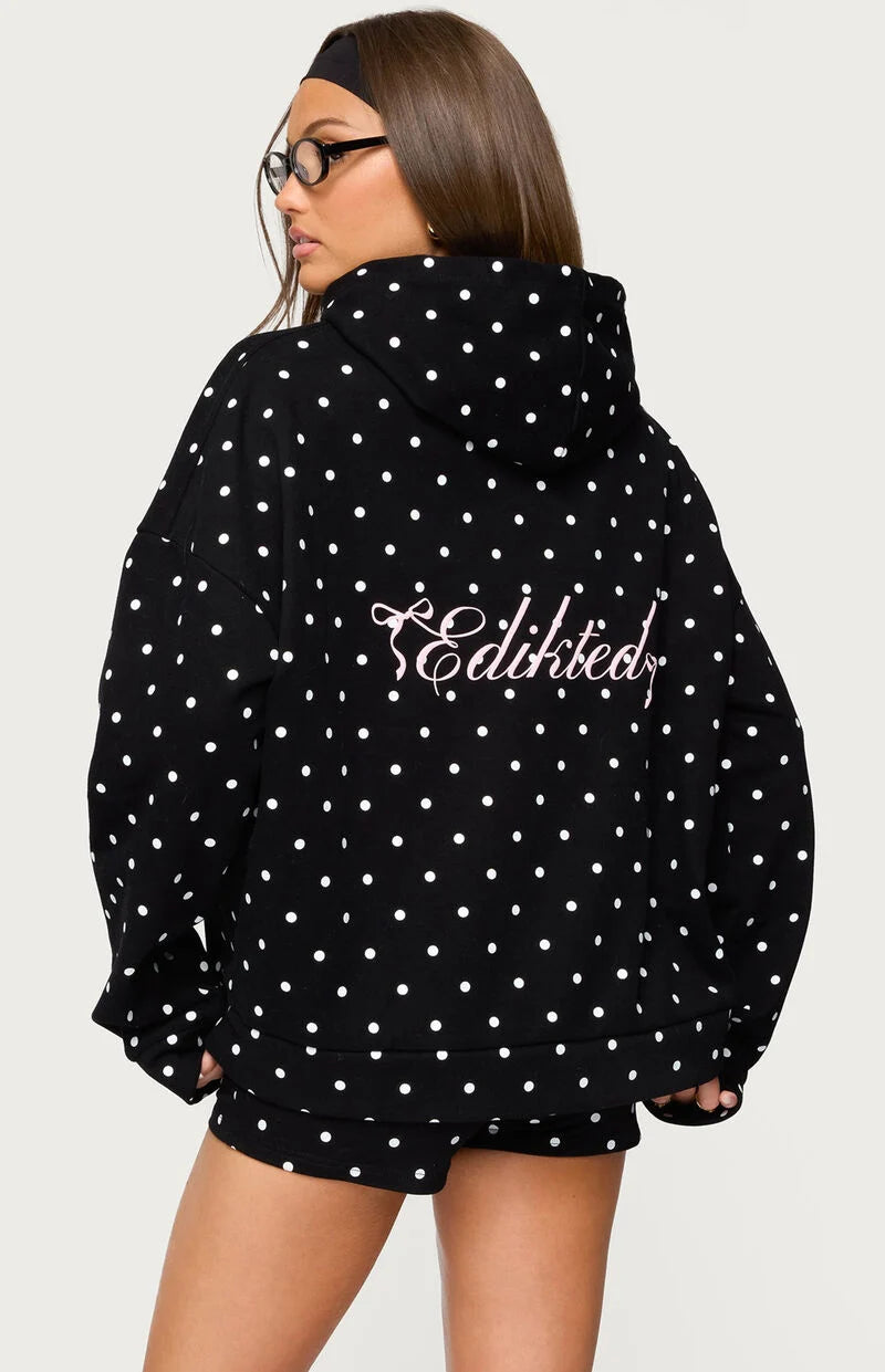 Lura Polka Fleece Hoodie