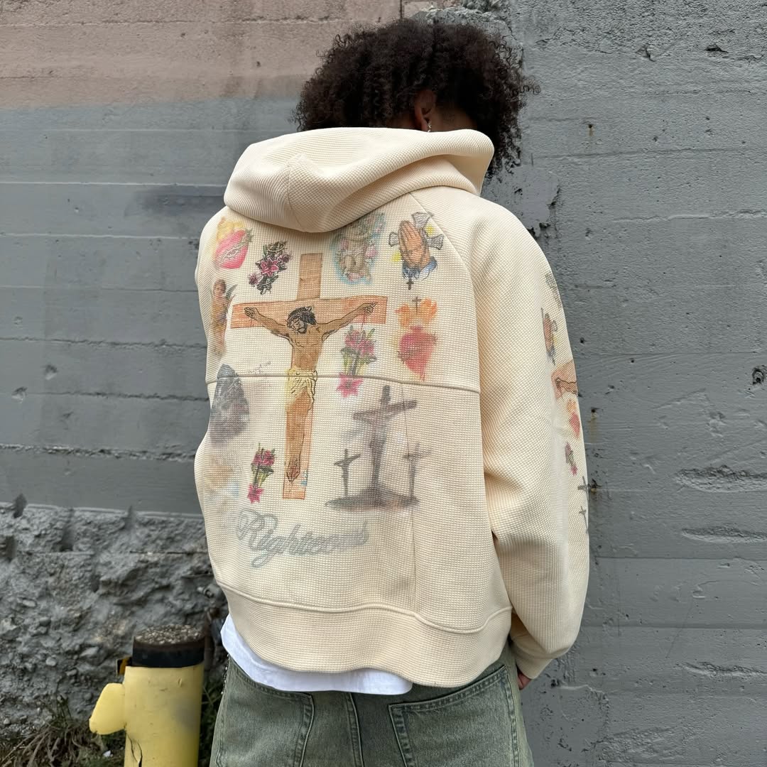 Unisex Fleur Zip Hoodie