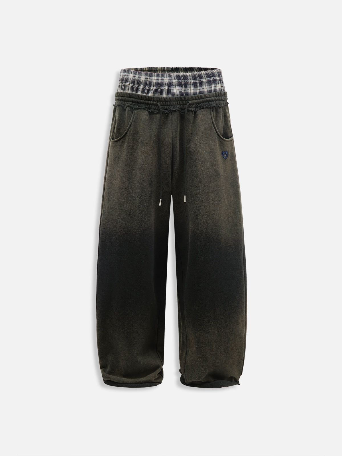 Plaid Waist Baggy Sweatpants