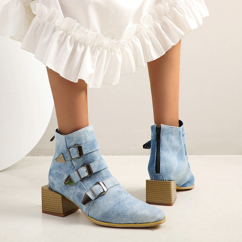 Elodie Buckle Ankle Boots