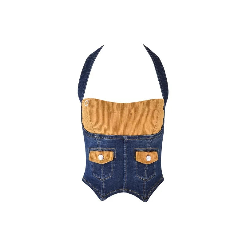 Vesper Denim Corset Set