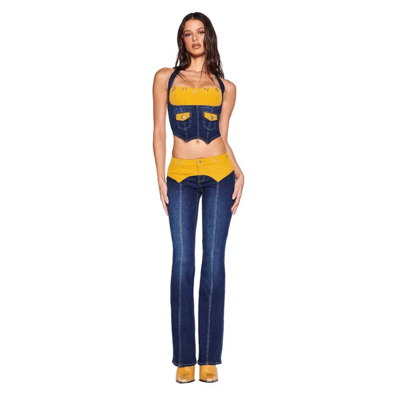 Vesper Denim Corset Set