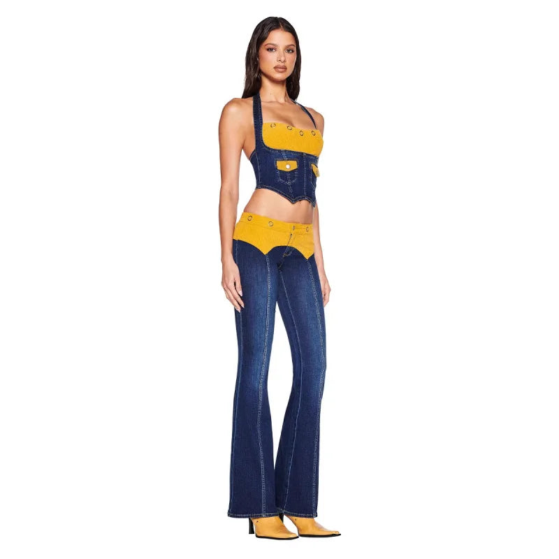 Vesper Denim Corset Set
