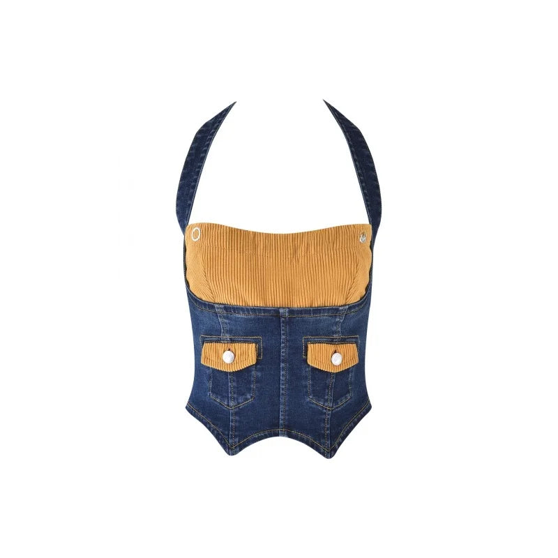 Vesper Denim Corset Set