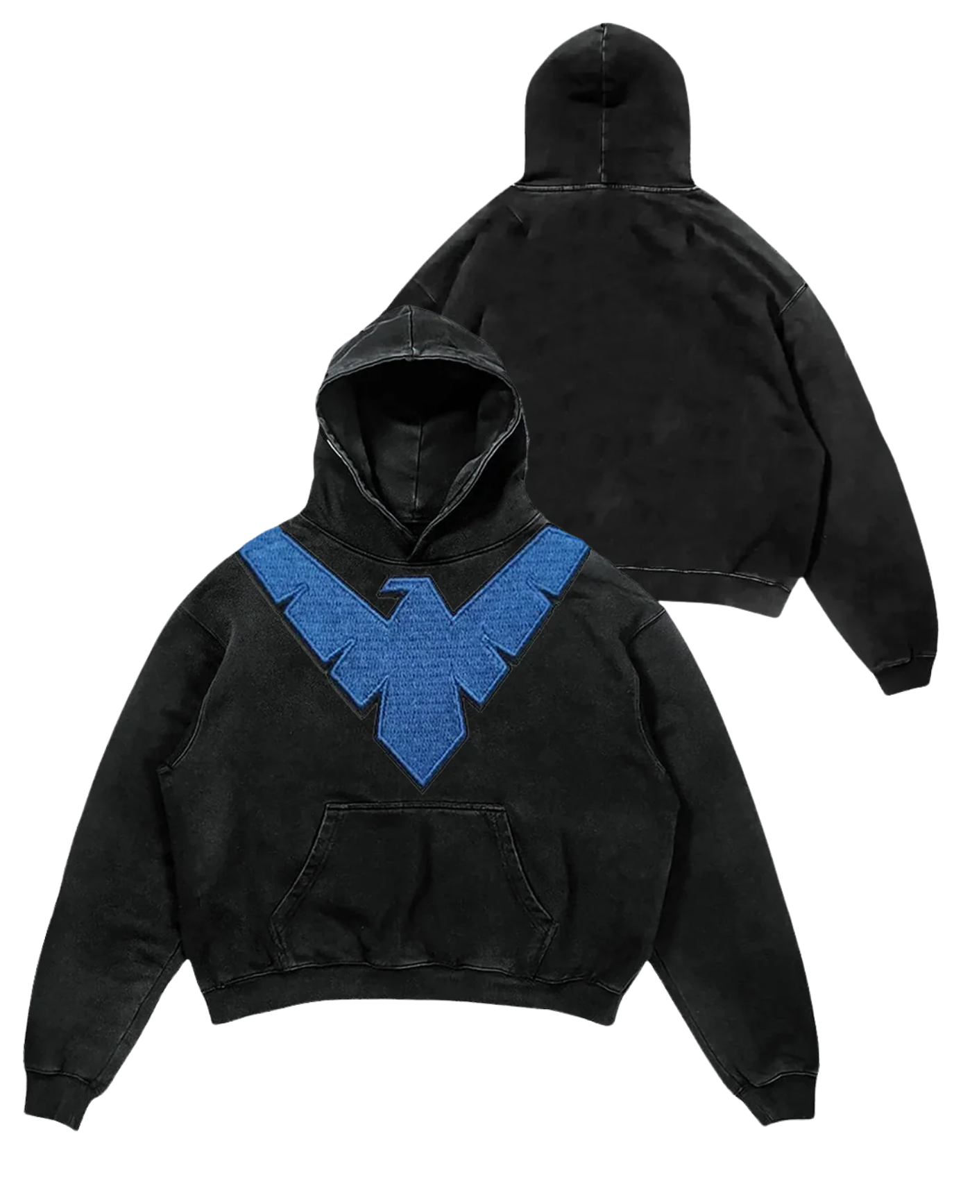 Noir Hero Embroidered Hoodie