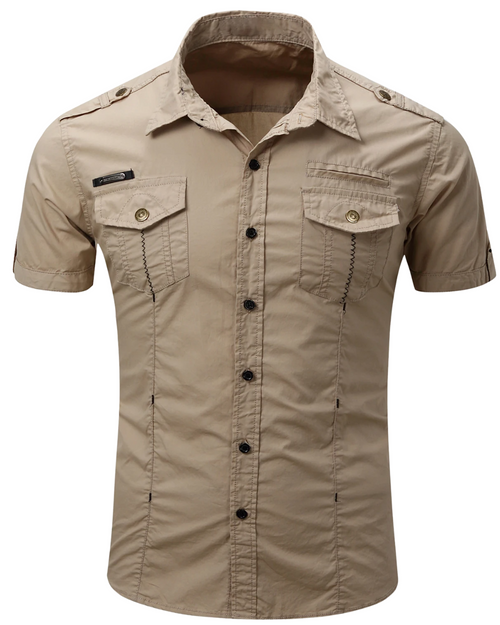 Short Sleeved Cotton Cargo Shirt