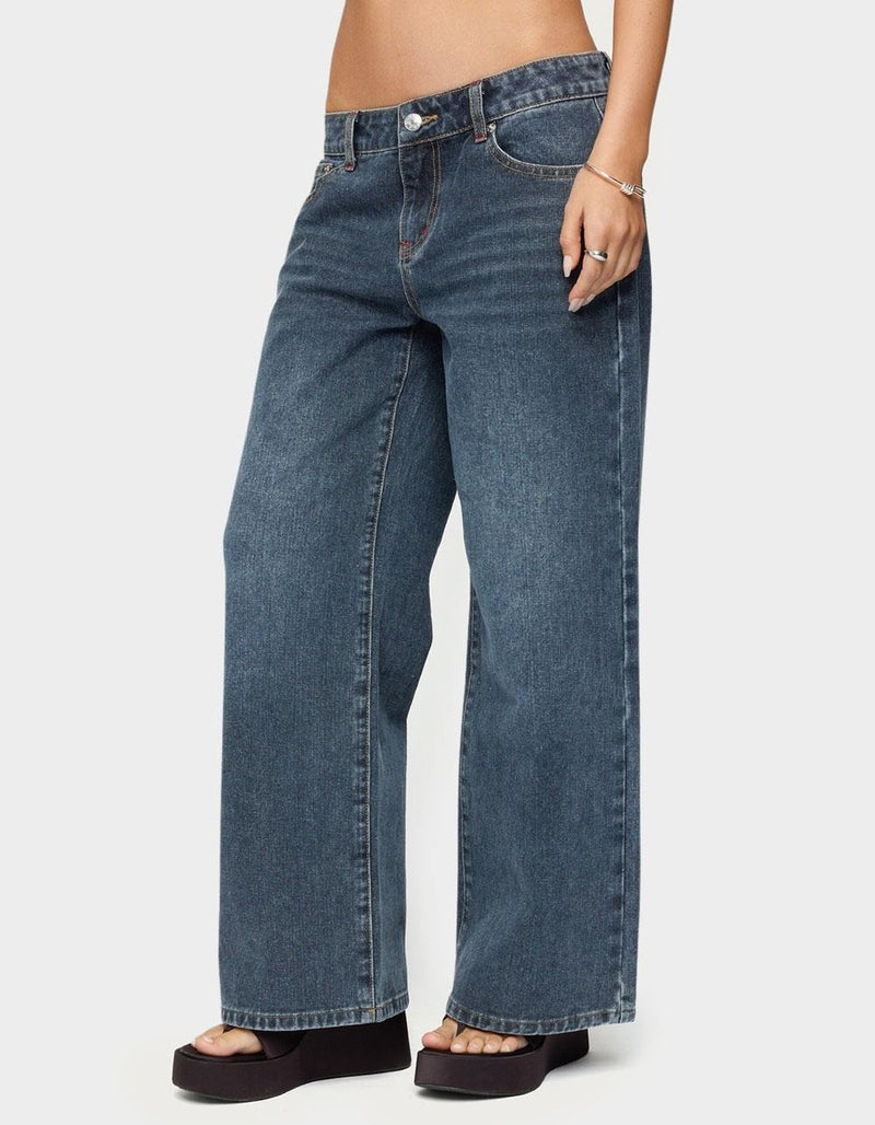 Indigo Ease Wide-Leg Jeans