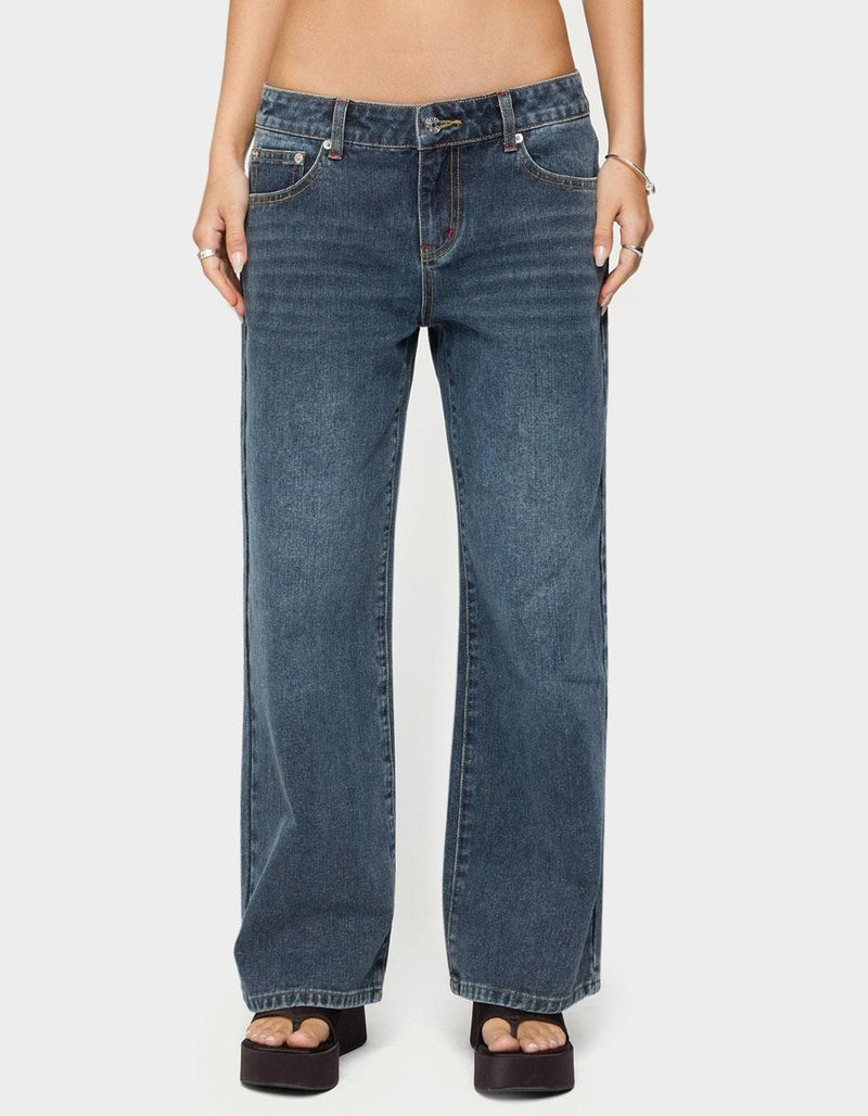 Indigo Ease Wide-Leg Jeans
