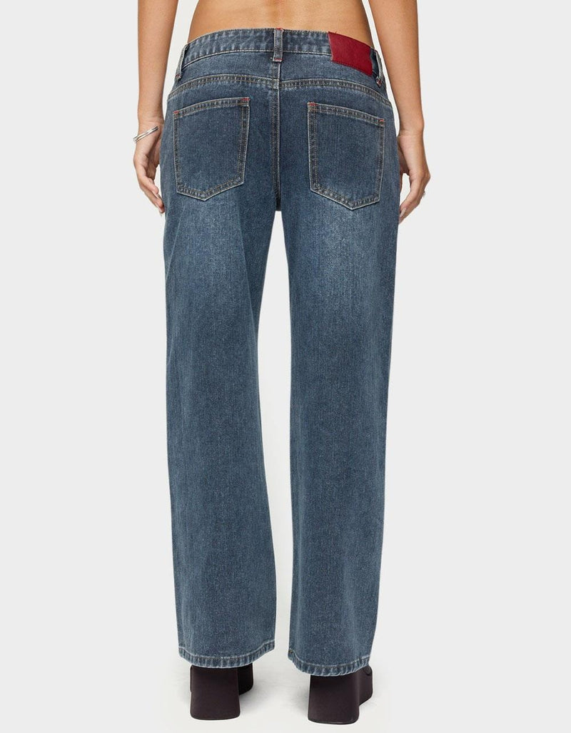 Indigo Ease Wide-Leg Jeans