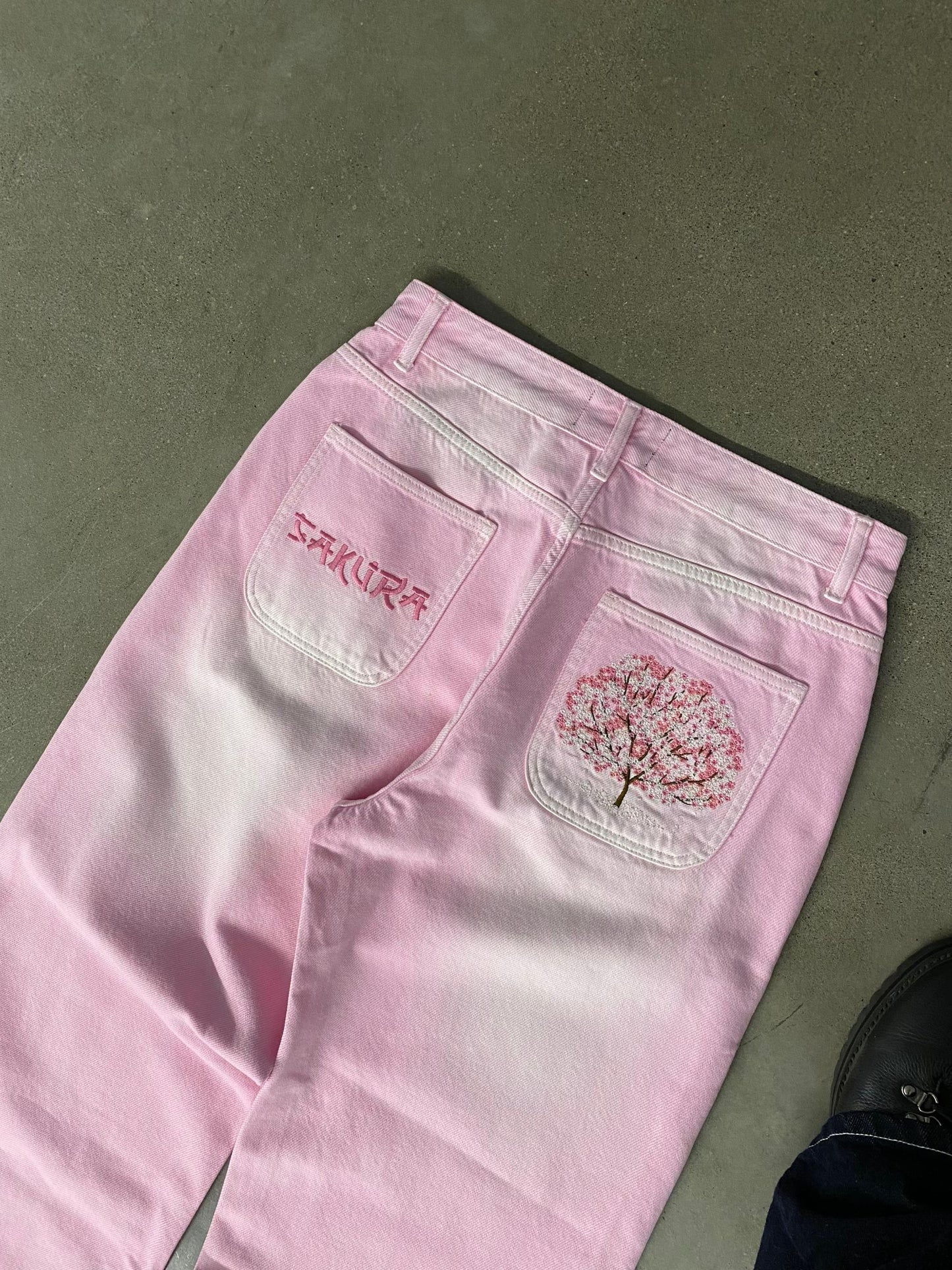 Blush Wave Denim Pants