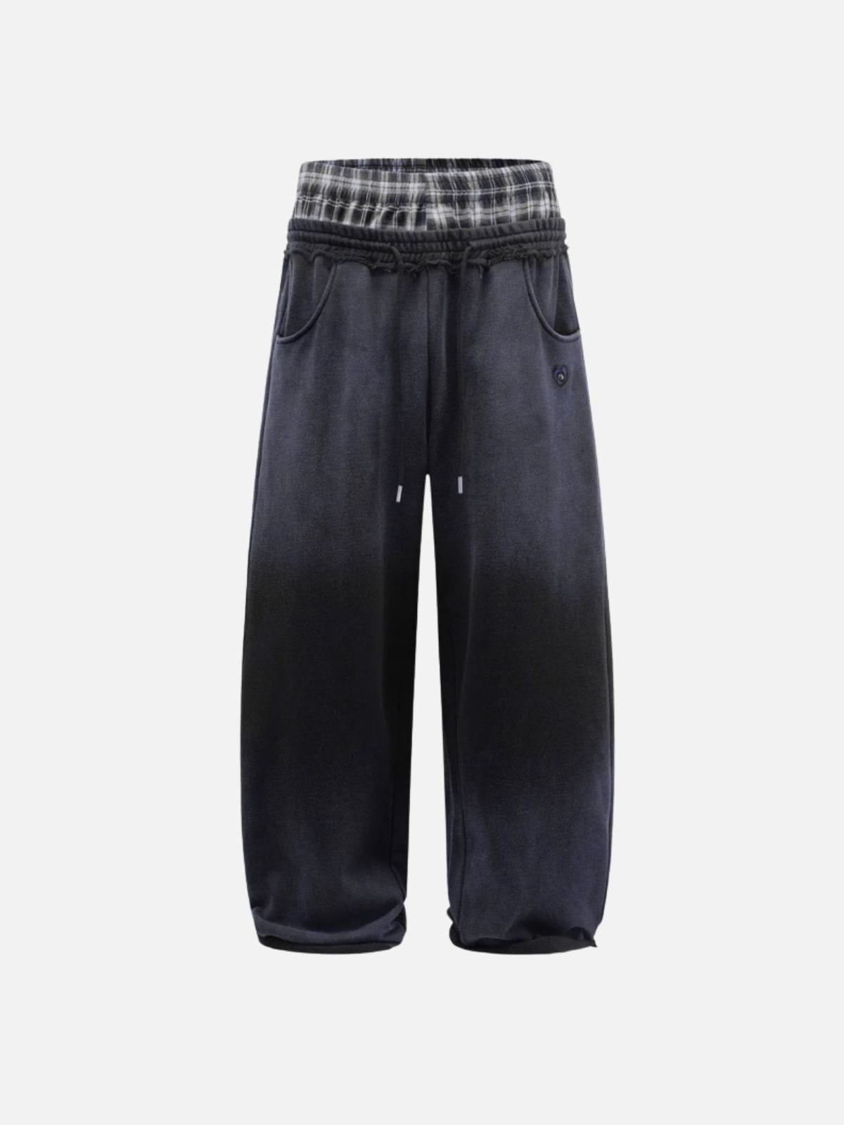 Plaid Waist Baggy Sweatpants
