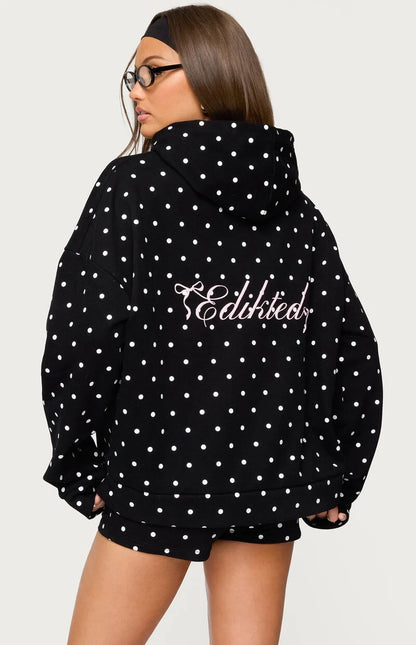 Lura Polka Fleece Hoodie