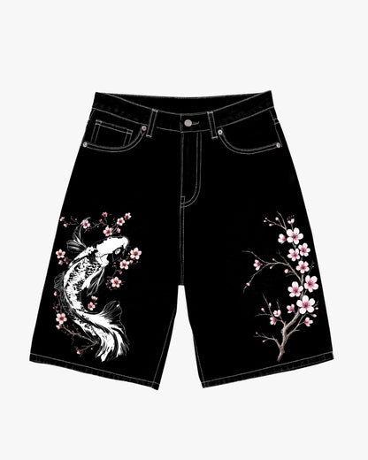 Hanari Floral Denim Shorts
