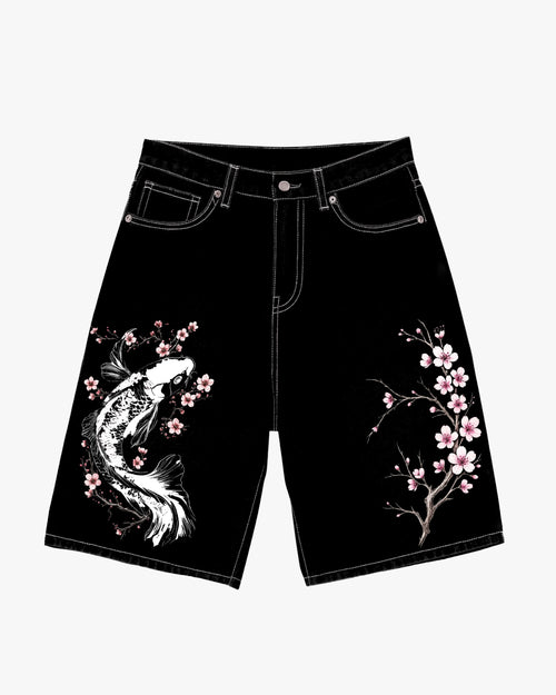 Hanari Floral Denim Shorts