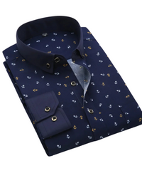 Navy with Anchor Print