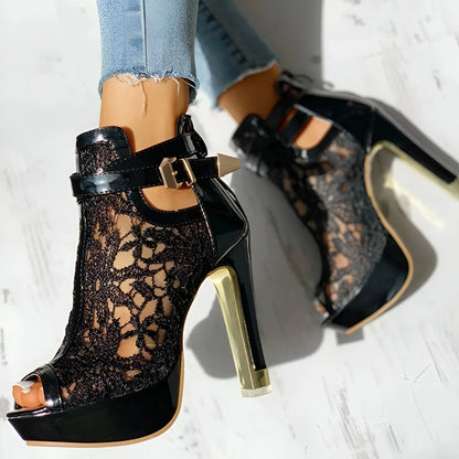 Valentina Lace Platform Heels