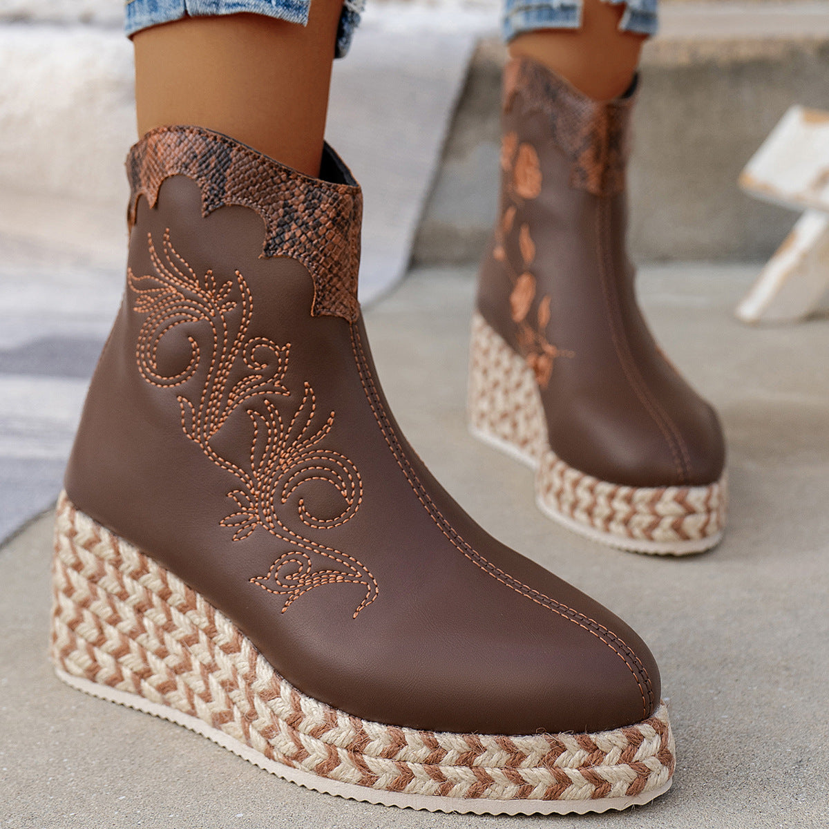 Paloma Vegan Leather Wedge Boots