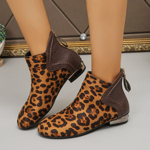 Marcella Leopard Print Ankle Boots