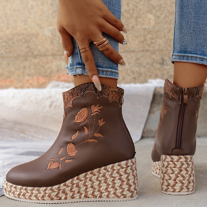 Paloma Vegan Leather Wedge Boots