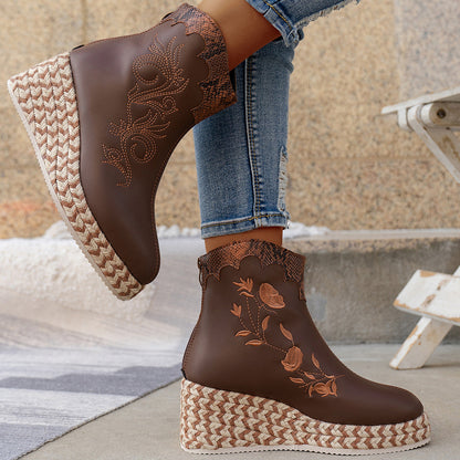 Paloma Vegan Leather Wedge Boots