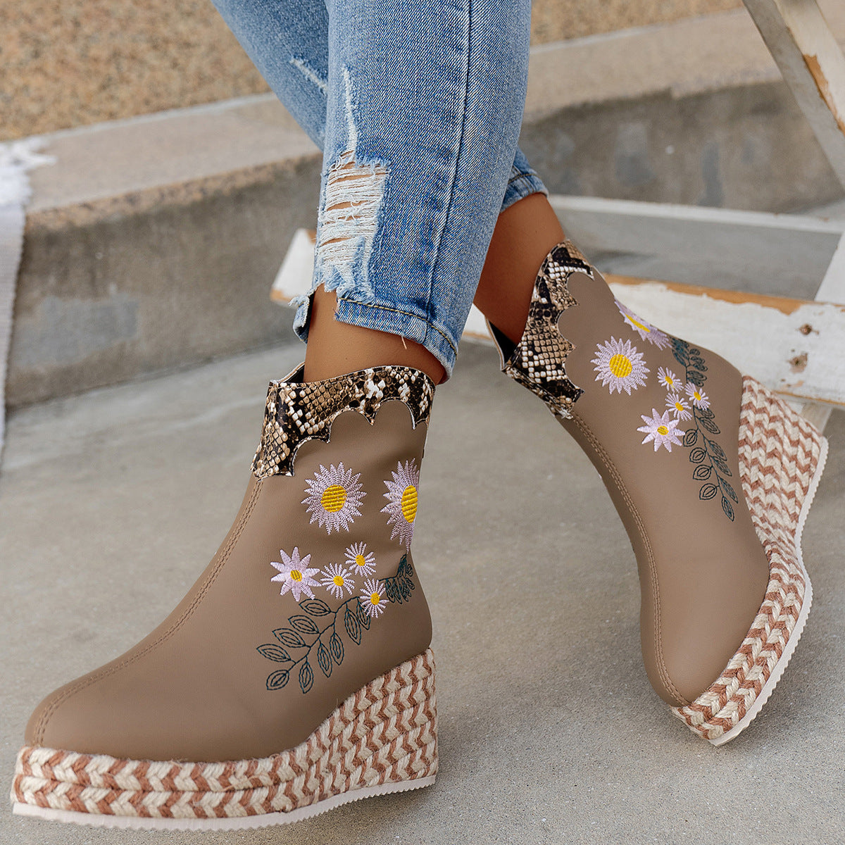 Paloma Vegan Leather Wedge Boots