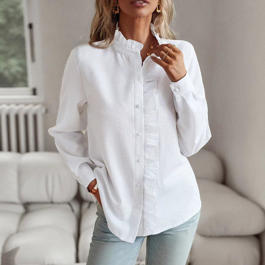 Liliane Cotton Ruffle Blouse