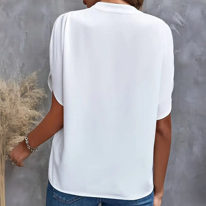 Isabelle Draped V-Neck Blouse