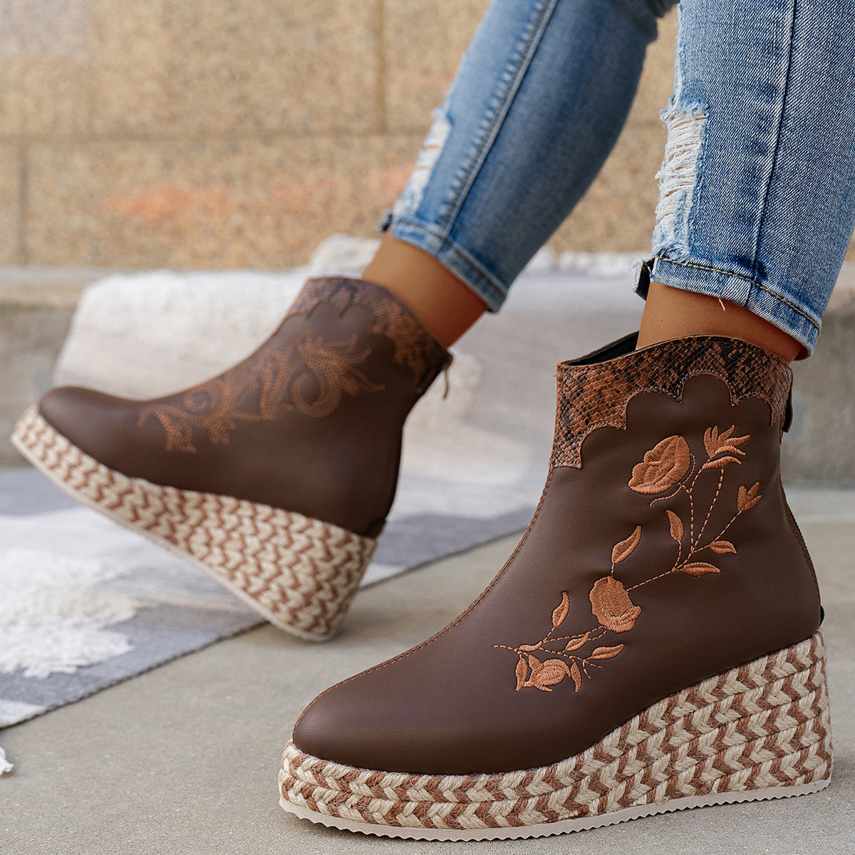 Paloma Vegan Leather Wedge Boots