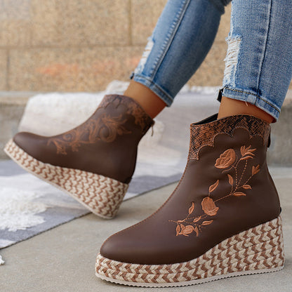 Paloma Vegan Leather Wedge Boots
