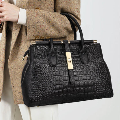 Renata Croc-Embossed Leather Handbag