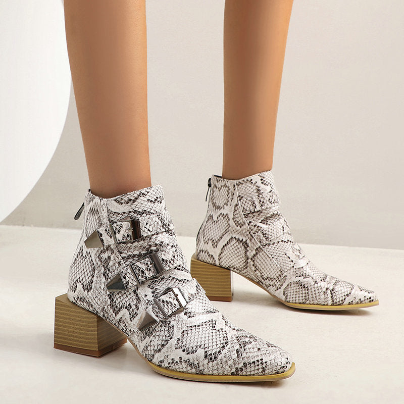 Elodie Buckle Ankle Boots