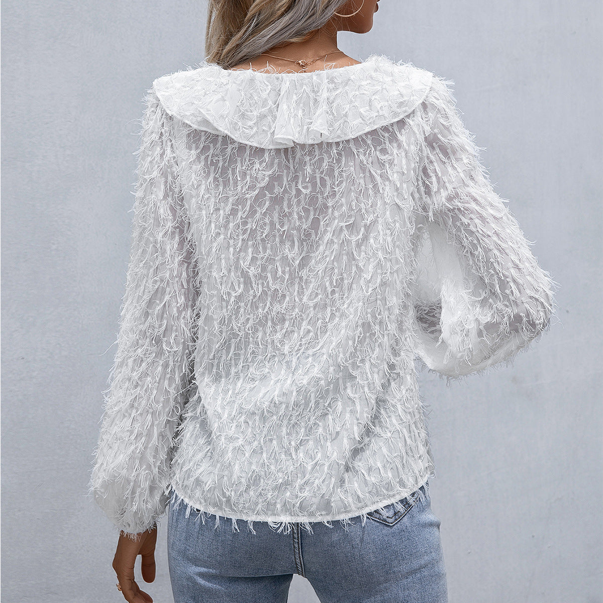 Fleur Feathered Ruffle Top