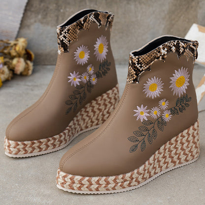 Paloma Vegan Leather Wedge Boots