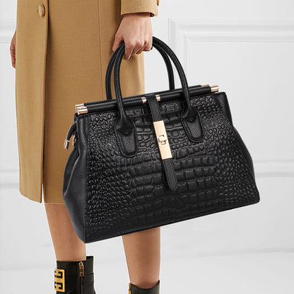Renata Croc-Embossed Leather Handbag