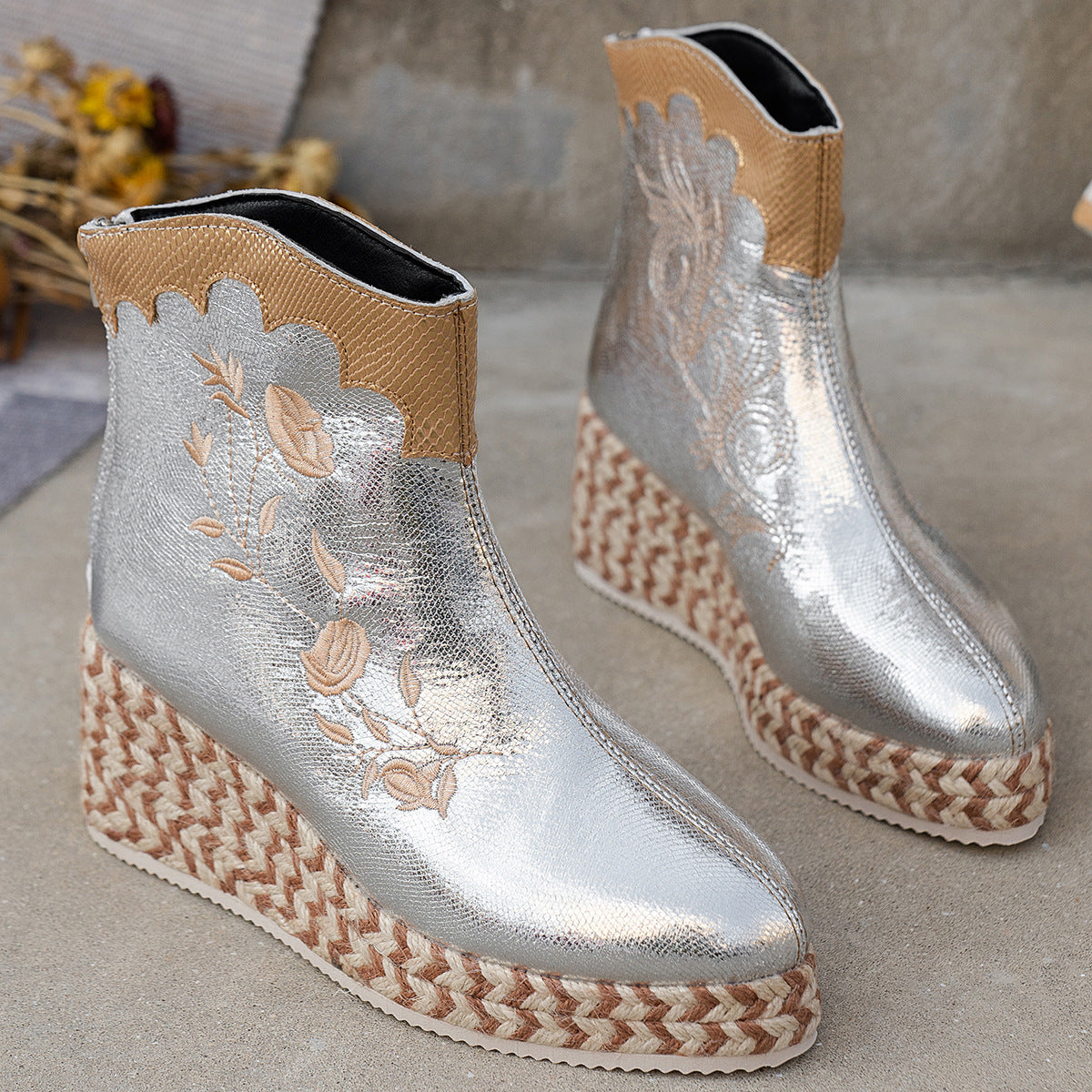 Paloma Vegan Leather Wedge Boots
