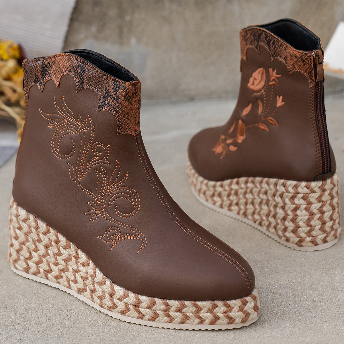 Paloma Vegan Leather Wedge Boots