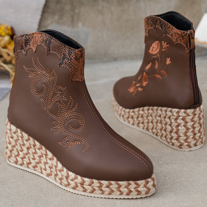 Paloma Vegan Leather Wedge Boots