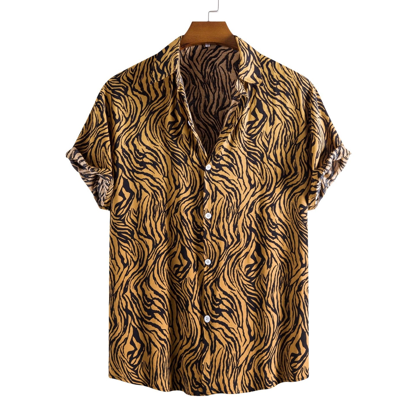 Claudio Tiger‑Print Camp Shirt