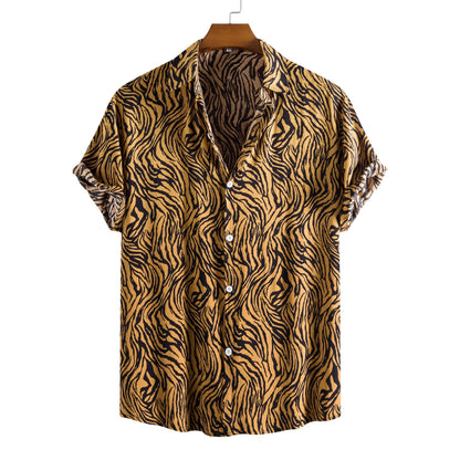 Claudio Tiger‑Print Camp Shirt