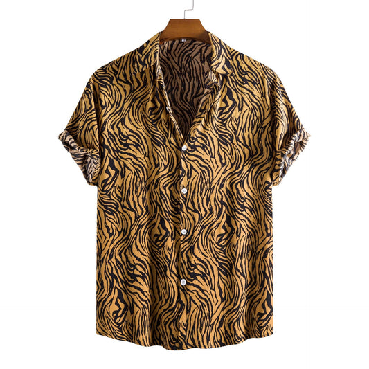 Claudio Tiger‑Print Camp Shirt