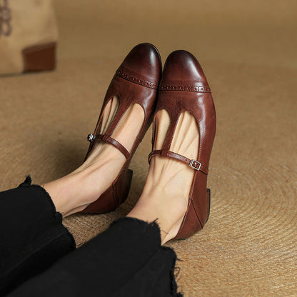 Marvella Genuine Leather Flats