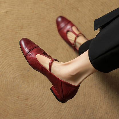Marvella Genuine Leather Flats