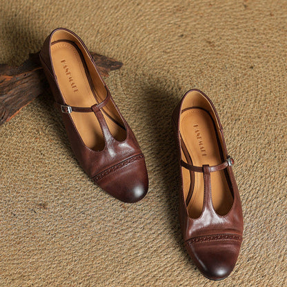 Marvella Genuine Leather Flats