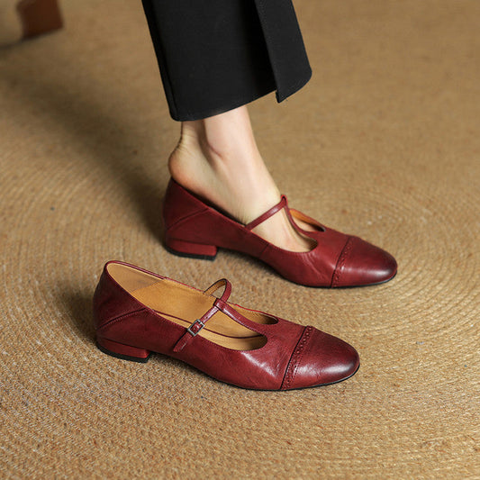 Marvella Genuine Leather Flats