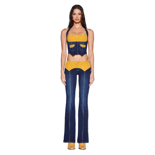 Vesper Denim Corset Set