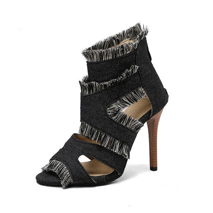 Naya Denim-Fringe Heels