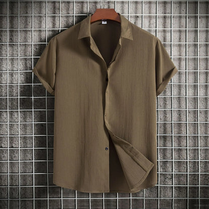 Cotton Linen Short Sleeved Shirt
