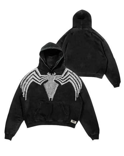 Noir Hero Embroidered Hoodie