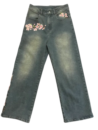 Hanami Floral Denim Pants
