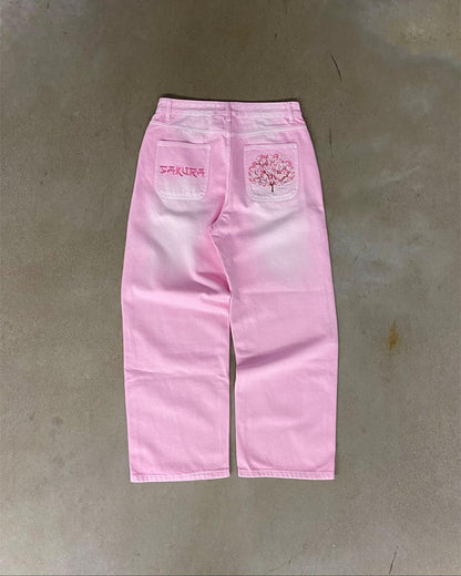 Blush Wave Denim Pants